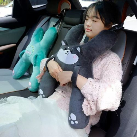 Perna din plus pentru calatorie, cu prindere de centura, suport cap, gat si corp, Gri inchis [4]