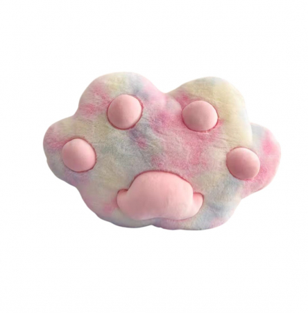 Jocuri si Jucarii - Perna Labuta de animal din plus, 50 cm, multicolor cu roz