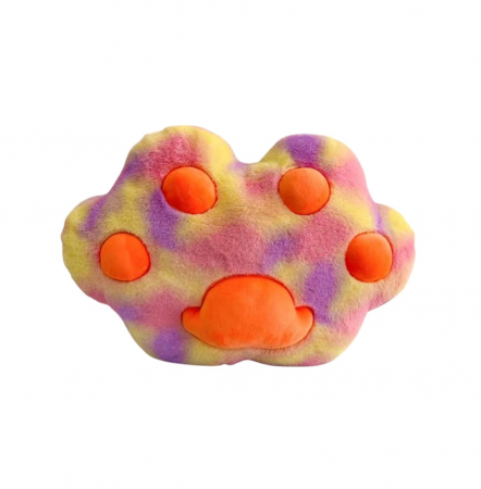 Jocuri si Jucarii - Perna Labuta de animal din plus, 50 cm, multicolor cu portocaliu