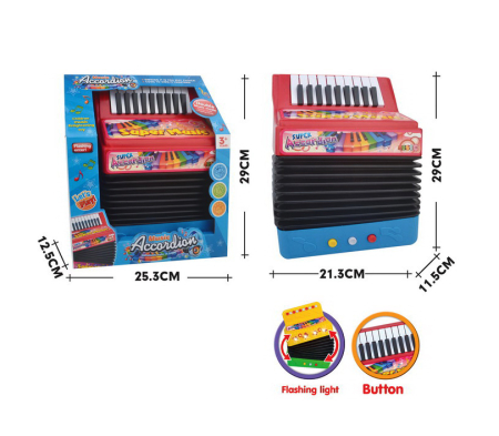 Acordeon De Jucarie Copii Cu Lumini Intermitente Si Burduf Extensibil 21.3x29 cm 3 Ani [6]