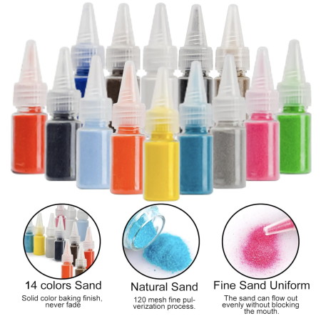 Set Creatie Pictura cu Nisip Colorat – 12 Planse cu Animale si 14 Culori [4]