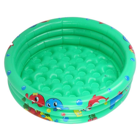 Piscine si saltele gonflabile - Piscina gonflabila copii cu podea gonflabila, 3 inele verzi, 150 cm