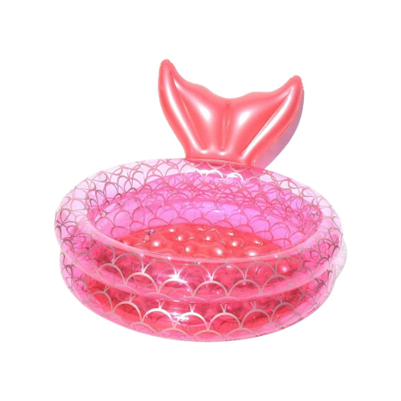 Jocuri si Jucarii - Piscina gonflabila copii Sirena rotunda, PVC, cu scurgere, 90 cm