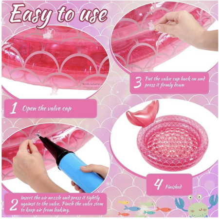 Piscina gonflabila copii Sirena rotunda, PVC, cu scurgere, 150 cm [5]