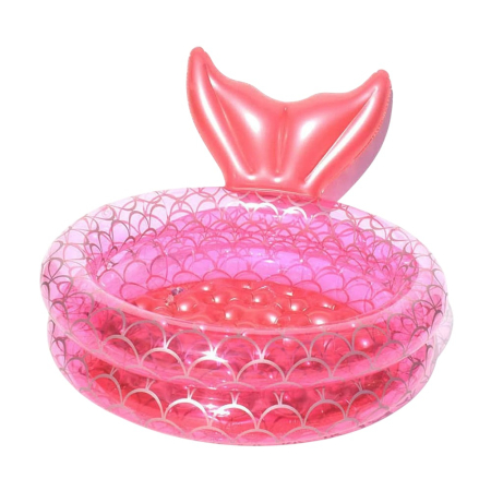 Jocuri si Jucarii - Piscina gonflabila copii Sirena rotunda, PVC, cu scurgere, 120 cm