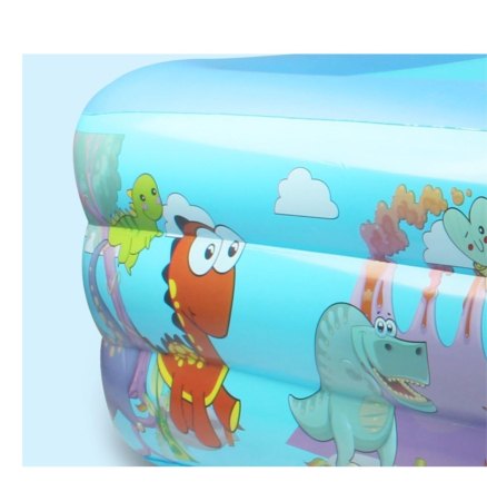 Piscina gonflabila cu podea gonflabila, dreptunghiulara, dino, albastru 210 x 138 x 55 cm [2]