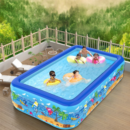 Piscina gonflabila cu podea gonflabila, dreptunghiulara 210 x 138 x 55 cm [9]