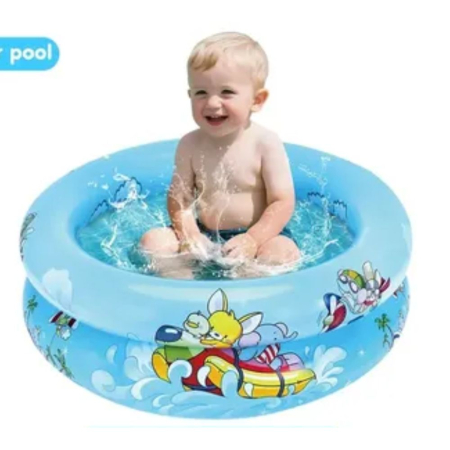 Jocuri si Jucarii - Piscina gonflabila pentru bebelusi si copii mici, 70x70x22 cm, pana la 3 ani, Bleu