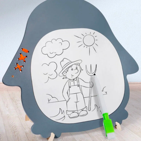 Placa Montessori Busy Board Pinguin, din lemn [4]