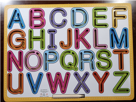 Placa Montessori Invata sa scrii Literele mari ale alfabetului, din lemn [1]