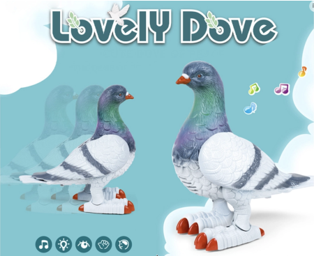Porumbel interactiv realist – jucarie educativa cu miscare, sunete si aripi mobile [2]