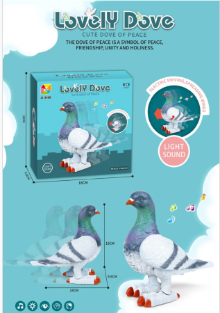 Porumbel interactiv realist – jucarie educativa cu miscare, sunete si aripi mobile [6]