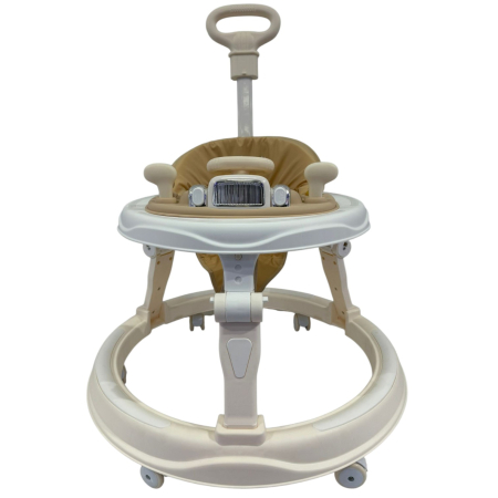 Premergatoare si antemergatoare - Premergator Multifunctional P8 Crem, pentru Primii Pasi cu Maner Parental
