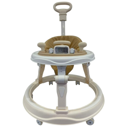 Premergatoare si antemergatoare - Premergator Multifunctional P8 Crem, pentru Primii Pasi cu Maner Parental
