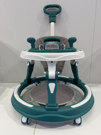 La plimbare - Premergator Multifunctional P8 Verde, pentru Primii Pasi cu Maner Parental