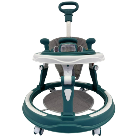 La plimbare - Premergator Multifunctional P8 Verde, pentru Primii Pasi cu Maner Parental