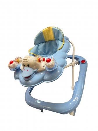 Premergator reglabil pe inaltiime, pliabil, roti de silicon si panou cu jucarii, Ratusca, bleu [4]