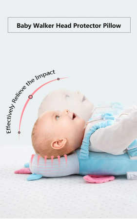 Protectie de cap si spate pentru bebelusi, din plus, de tip rucsacel, Unicorn bleu [4]