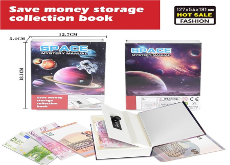 Pusculita Seif In Forma De Carte Spatiul Encyclopedia 18 cm Cu Cifru 3 Ani [2]