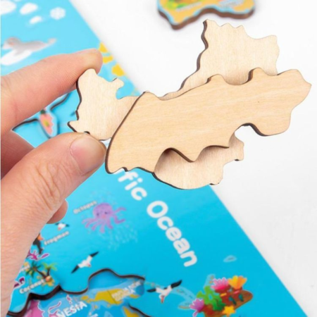 Puzzle magnetic Harta lumii, cu istorie, 32 piese, din lemn [3]