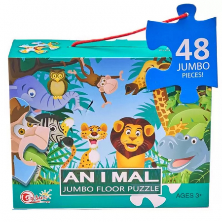 Puzzle bebe cu 48 piese mari, Animale din Jungla [2]