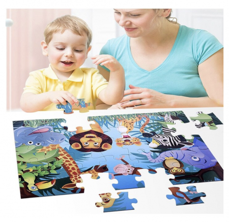 Puzzle bebe cu 48 piese mari, Animale din Jungla [4]