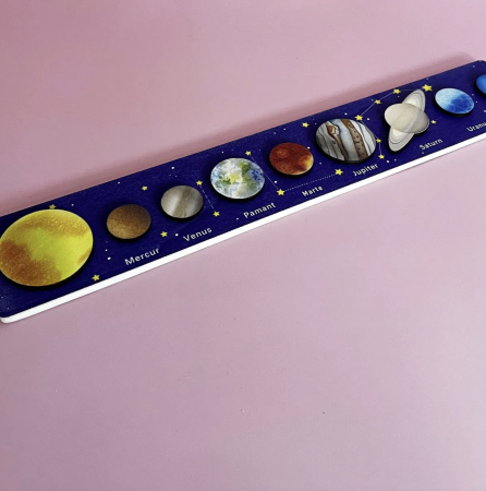 Puzzle din lemn tip incastru Planetele Sistemului Solar 3D pentru copii [4]