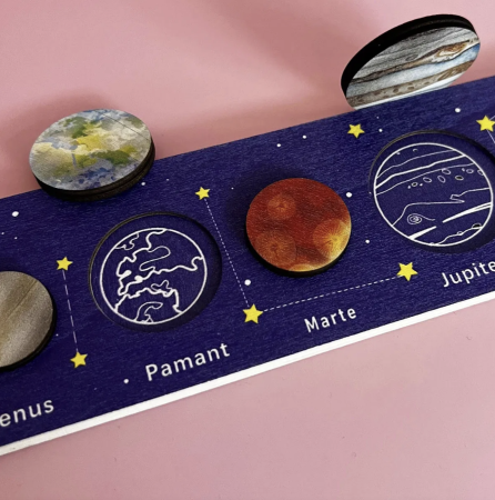 Puzzle din lemn tip incastru Planetele Sistemului Solar 3D pentru copii [2]