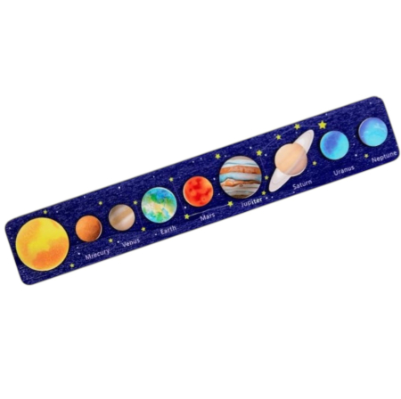 Jocuri si Jucarii - Puzzle din lemn tip incastru Planetele Sistemului Solar 3D pentru copii
