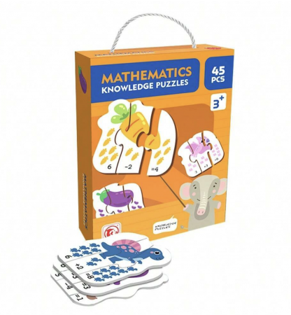 Jocuri si Jucarii - Puzzle educativ 45 piese mari Matematica – Invatam adunarea prin imagini