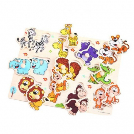 Puzzle Incastru Din Lemn Cu Animale Salbatice Baby [3]