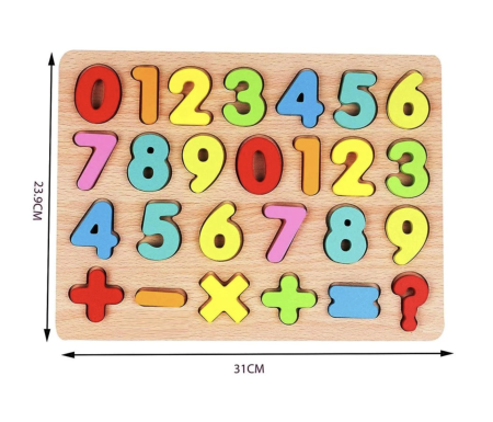 Puzzle Incastru 3D cu Cifre si Semne Matematice, din lemn [2]