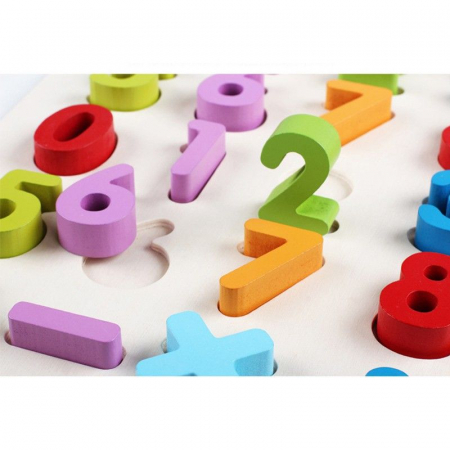 Puzzle Incastru Montessori Cu Cifre Si Semne Matematice 3D [2]