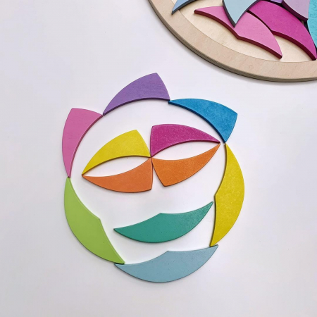 Puzzle Montessori lemn spirala Rainbow Circle [3]