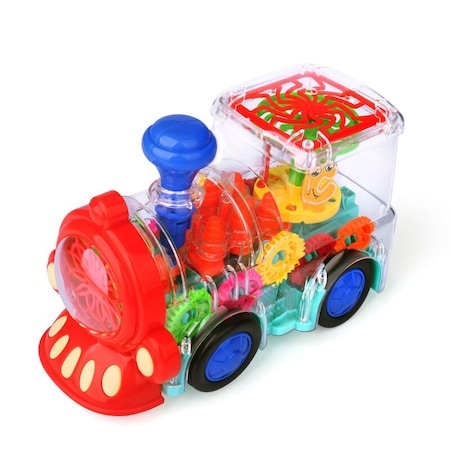 Trenulete si Locomotive - Tren, locomotiva cu carcasa transparenta, sunete si lumini, Gear Train