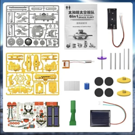 Robot solar spatial 6 in 1, set educativ STEM astronaut si naveta, 8 ani+ [11]