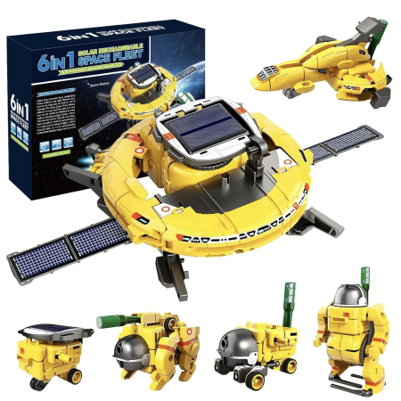Jocuri si Jucarii - Robot solar spatial 6 in 1, set educativ STEM astronaut si naveta, 8 ani+