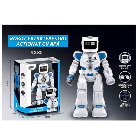 Jocuri si Jucarii - Robot Inteligent Interactiv Cu Apa K3 Alien Water Driven Telecomanda 37 cm