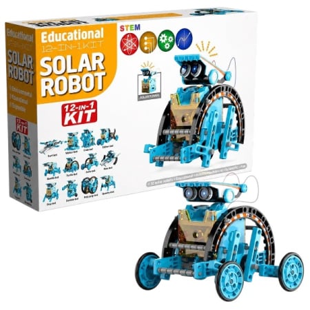 Jocuri si Jucarii - Robot solar STEM 12 in 1, set educativ de constructie si robotica, 8 ani+
