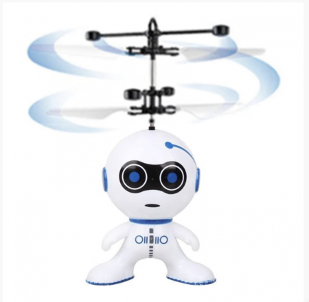 Jocuri si Jucarii - Robot Zburator Interactiv Cu Senzor De Inductie, tip elicopter, Incarcare USB