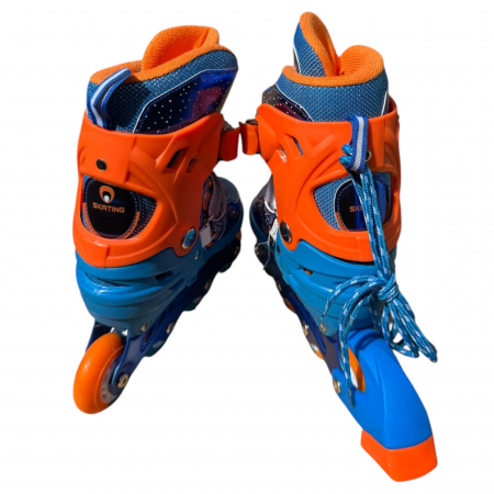 Role copii MY-918TDS, 31-34 albastru S, 4 roti, 3 in 1, cu accesorii de protectie, masuri reglabile [4]