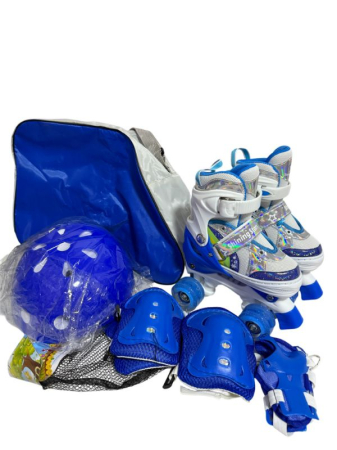 Role - Role copii R01 cu 4 roti cu lumini, masuri reglabile 31 - 34, albastru, S