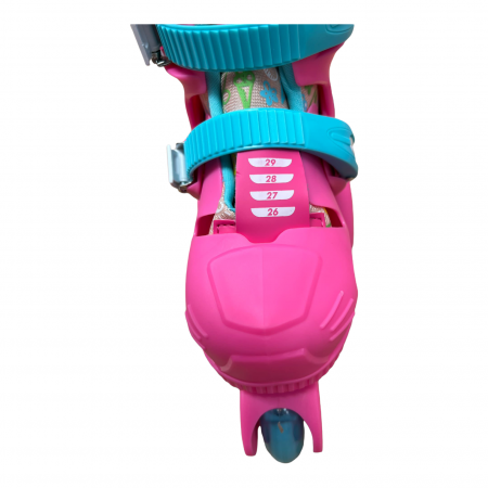 Role copii R06 cu casca, cotiere si genunchiere, masuri reglabile 26 - 33, roz S [9]
