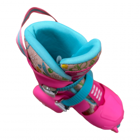 Role copii R06 cu casca, cotiere si genunchiere, masuri reglabile 26 - 33, roz S [7]