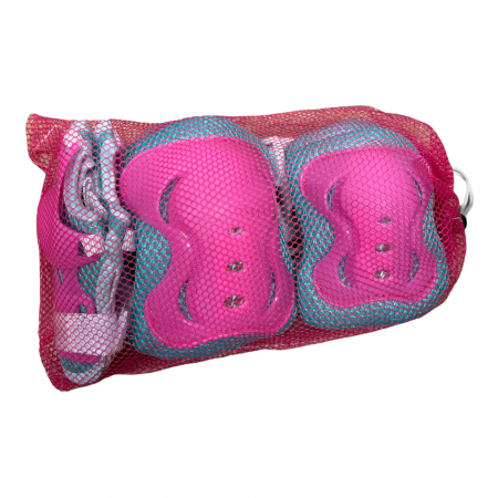 Role copii R06 cu casca, cotiere si genunchiere, masuri reglabile 26 - 33, roz S [15]