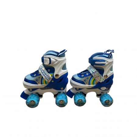 Role - Role copii Shiny cu 4 roti cu lumini, masuri reglabile 27 -30, albastru, XS
