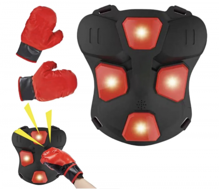 Jucarii de exterior - Set de box cu manusi si vesta de antrenament, cu lumini si sunete