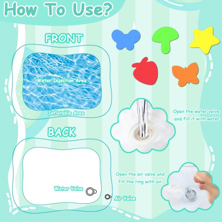 Saltea cu apa pentru bebelusi 70 x 50 cm - Prietenii catelusi la joaca [6]