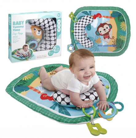 Saltea de joaca cu Perna si jucarii de dentitie, pentru bebelusi, verde [2]