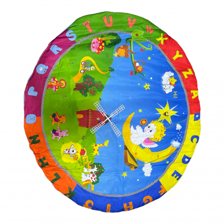 Saltea de joaca pentru bebelusi, Animale in natura cu ingeras si alfabet, 94 cm [2]